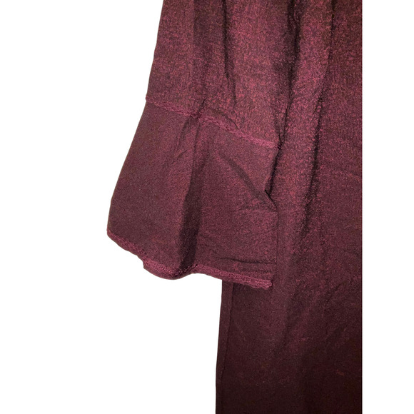 Max Studio Maxi Black Wine Dress Trumpet Sleeves Sz. XL NWT 8910J66 - Picture 5 of 9